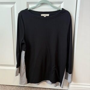 LOFT Black and White Long Sleeve Top